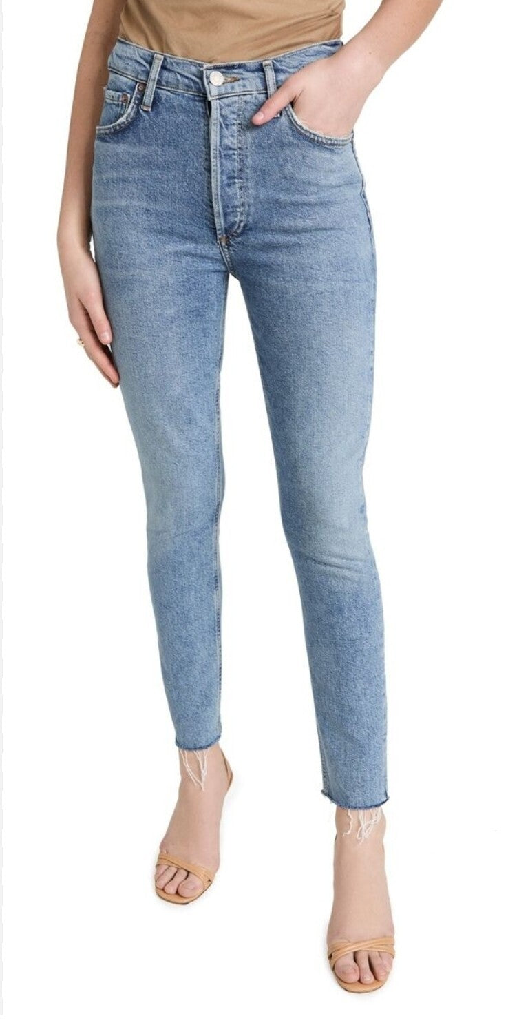 $198 NWT AGOLDE Nico High Rise Slim Fit Jeans Sz 27 Murmur A093D-12550