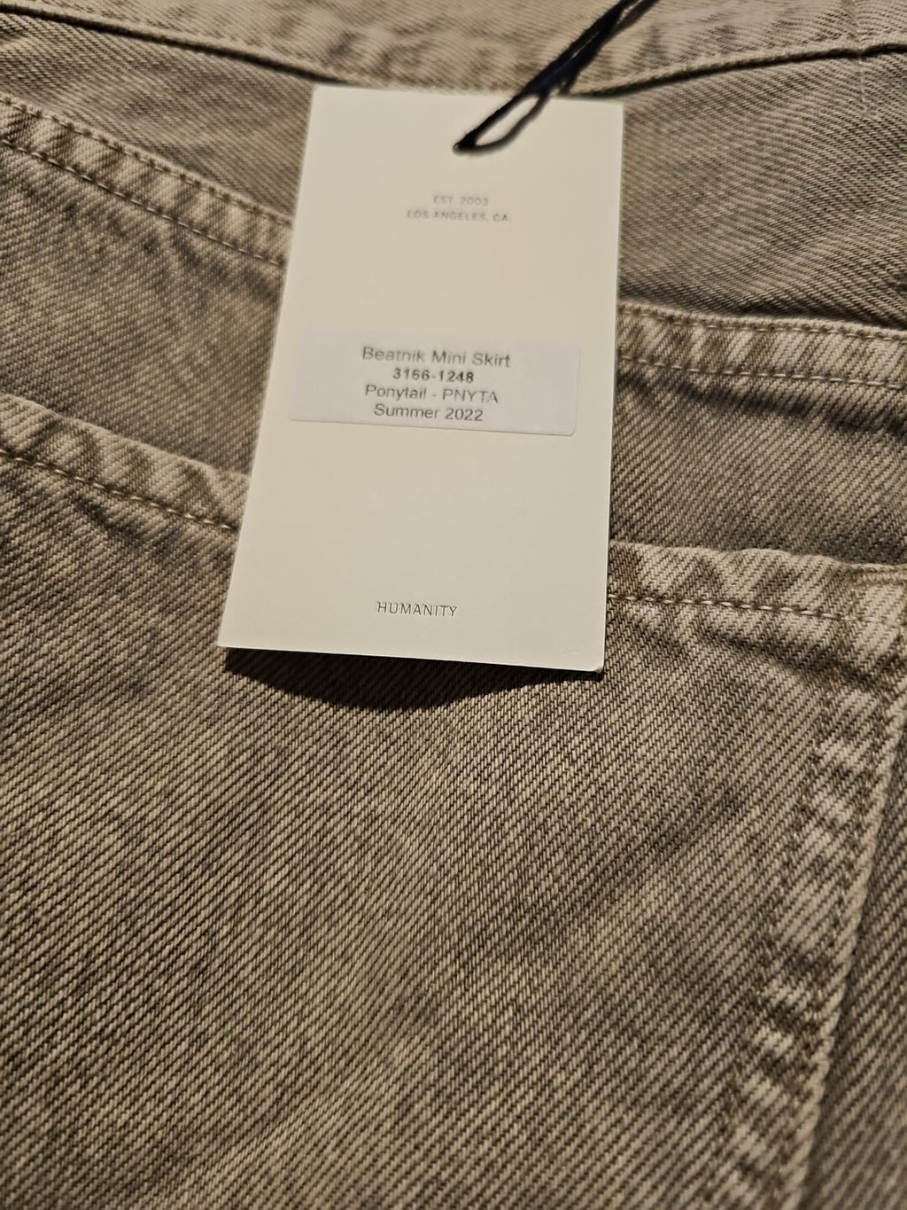 $198 Citizens of Humanity Denim Beatnik Straight Mini Skirt Sz 27 Ponytail COH4