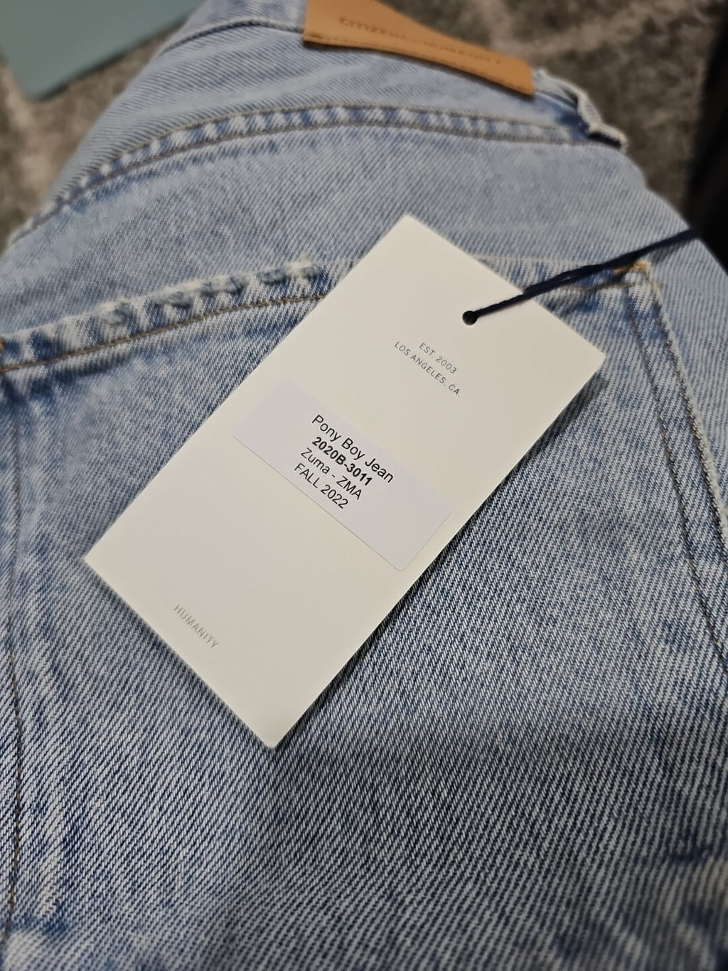 $258 NEW! NWT CITIZENS OF HUMANITY Pony Boy Slouchy Jean Zuma Size 27 COH 4