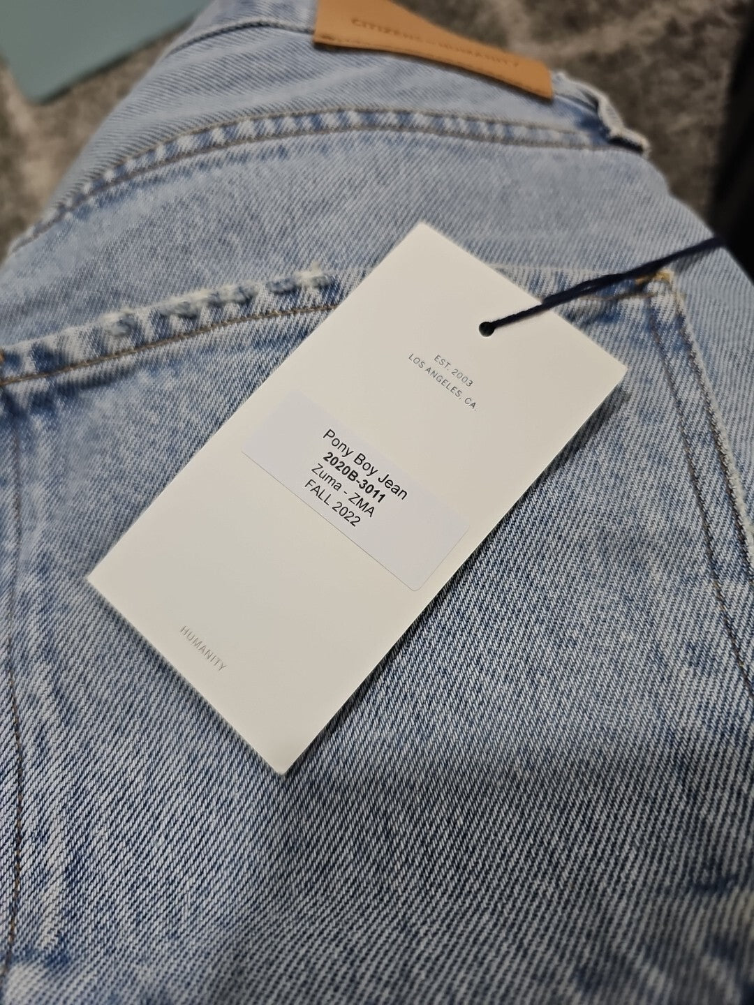 $258 NEW! NWT CITIZENS OF HUMANITY Pony Boy Slouchy Jean Zuma Size 27 COH 4