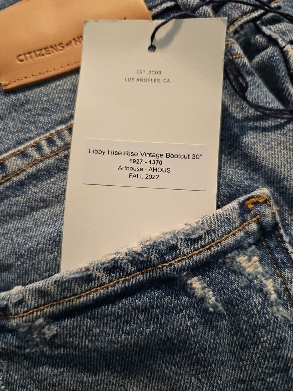 NWT Citizens of Humanity Libby High Rise Bootcut Jeans Arthouse Size 27 COH Mom3
