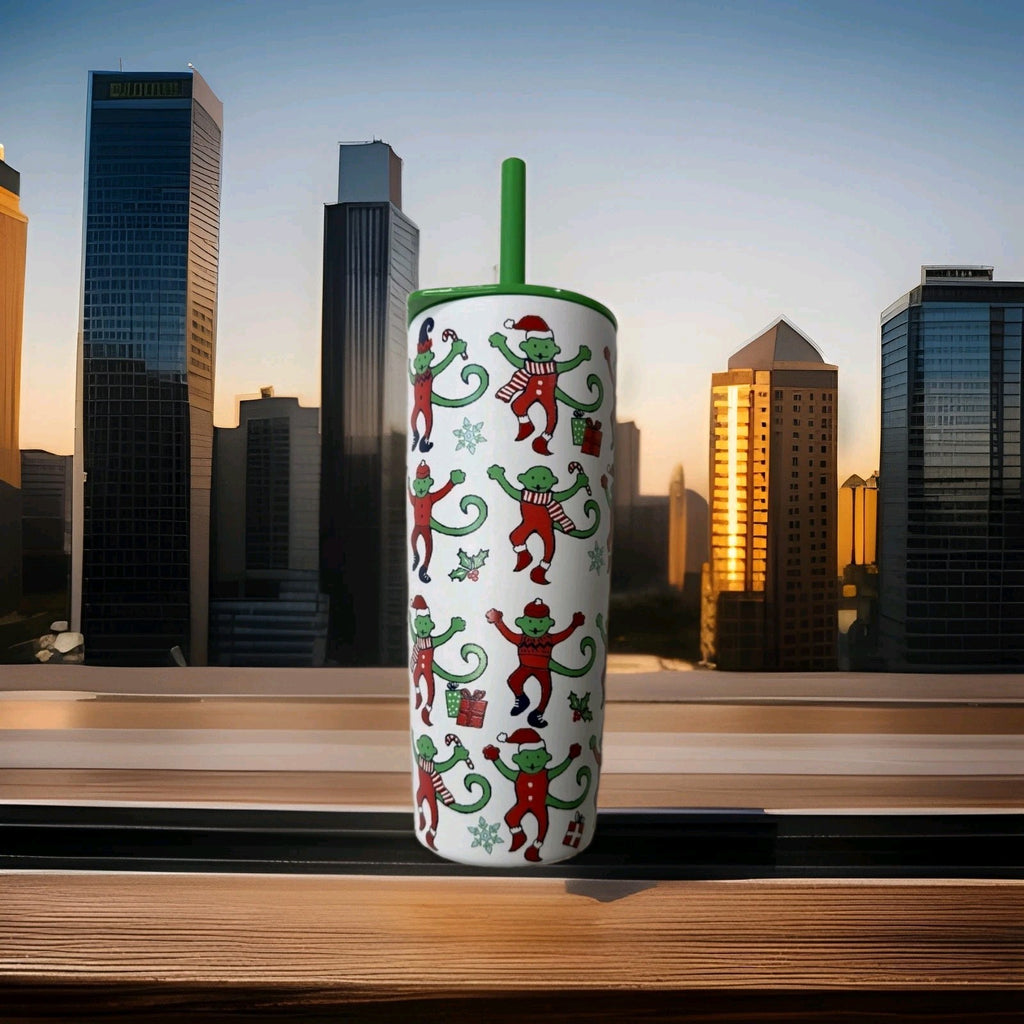 Starbucks X Roller Rabbit Green and Red Tumbler Christmas Monkey 24oz 2025 Cup0