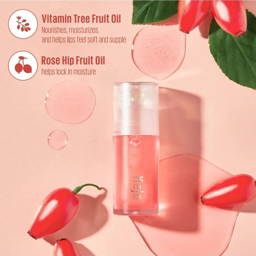 KAJA JUICY GLASS PLUMPING LIP OIL ~ROSE HIP SPRITZ~ MSRP $182