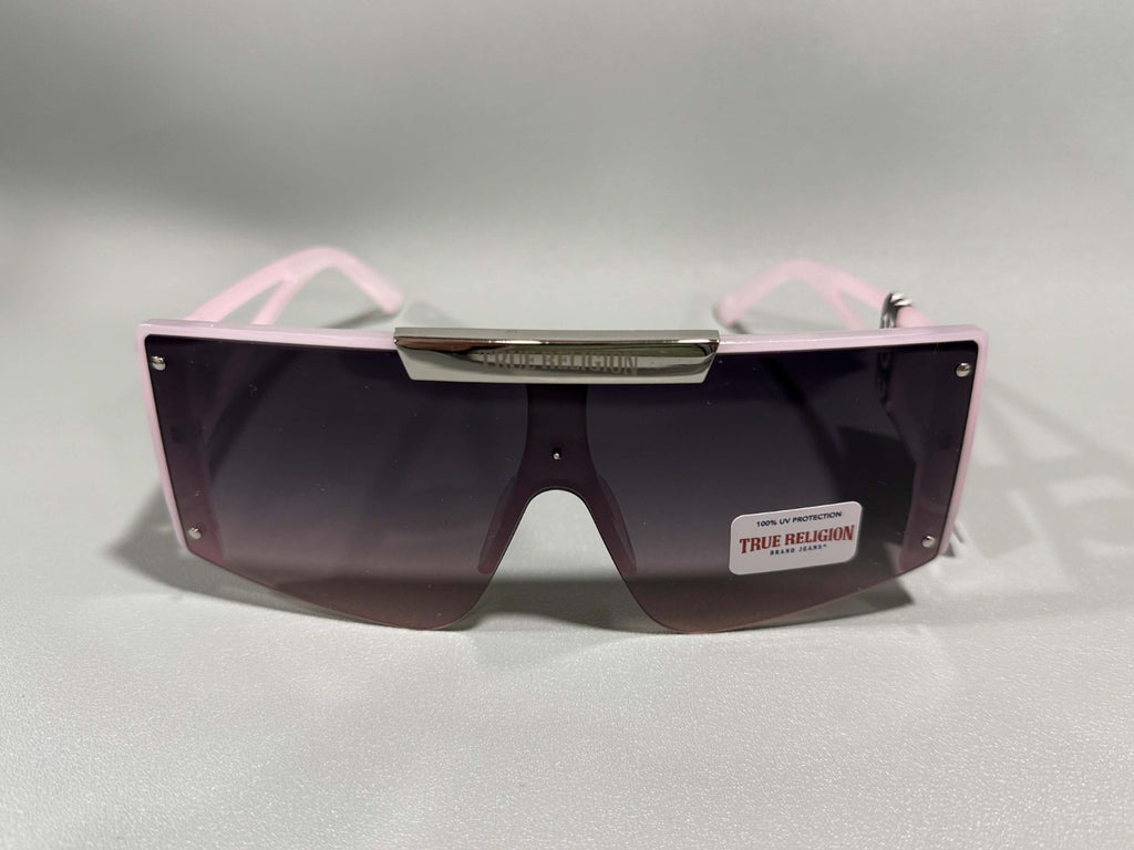New Original TRUE RELIGION Square Sunglasses Mirrored Pink Silver TR56852XK0