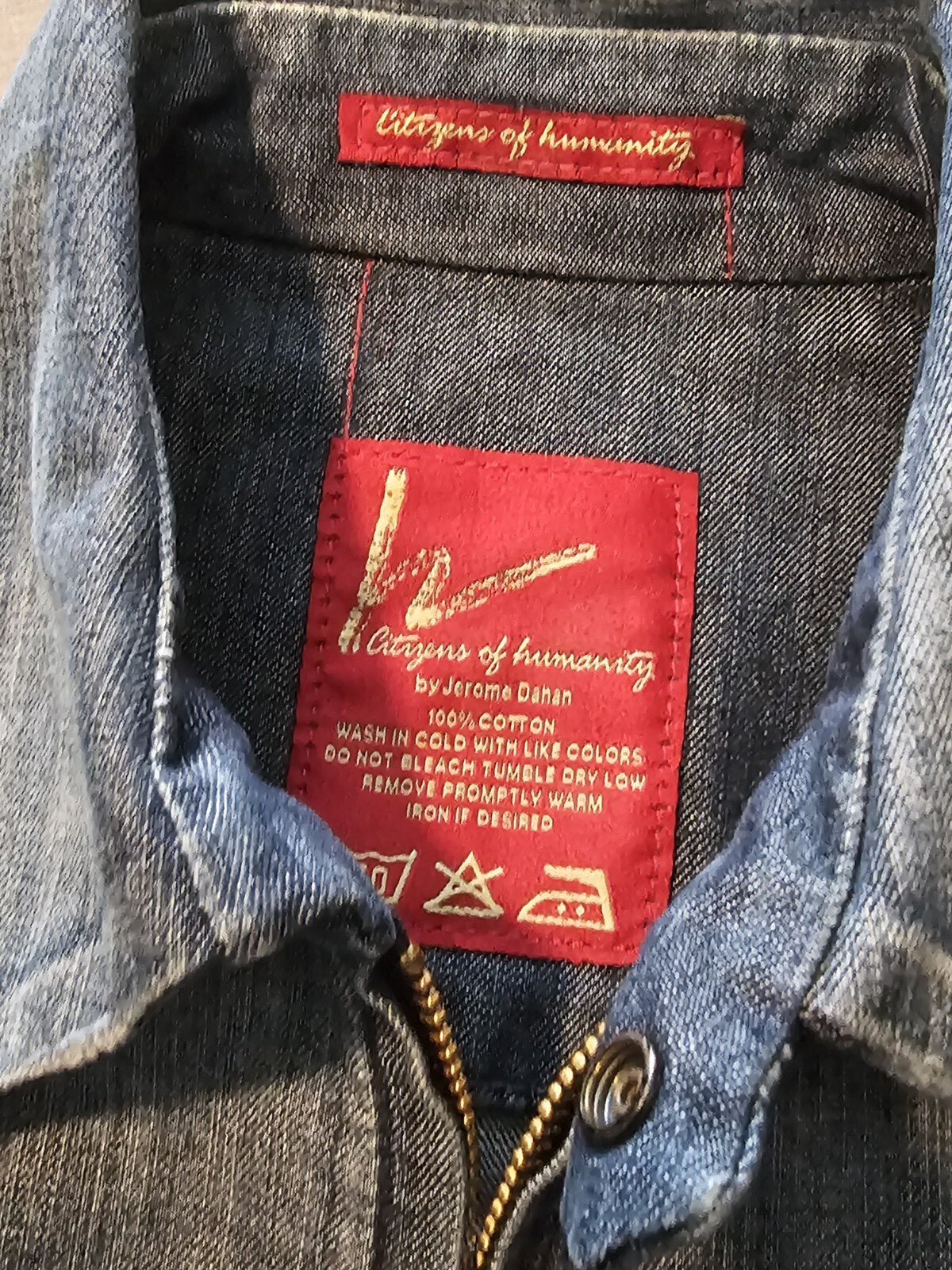 VTG Citizens of Humanity Women's Blue Denim Jacket Size Small Sample1
