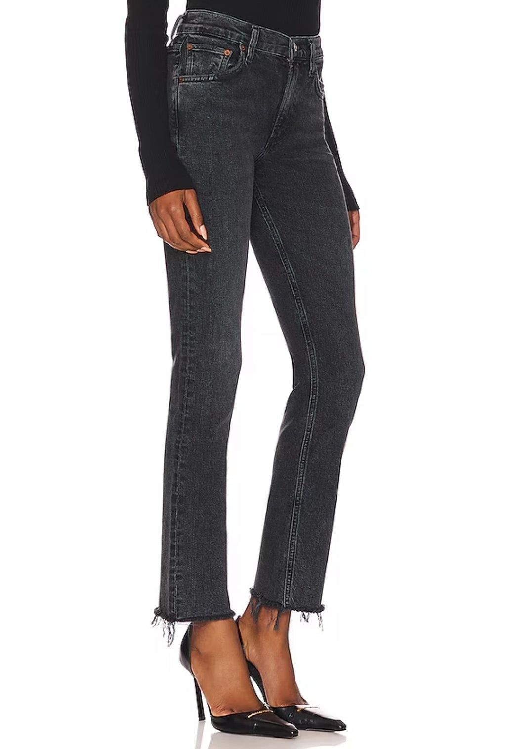 NWT  $198 Agolde Lyle Low Rise  Jeans in Phase (Black) Sz 271