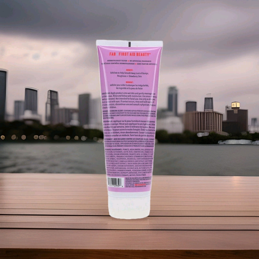 First Aid Beauty KP Bump Eraser Body Scrub with 10% AHA Strawberry 8 oz1