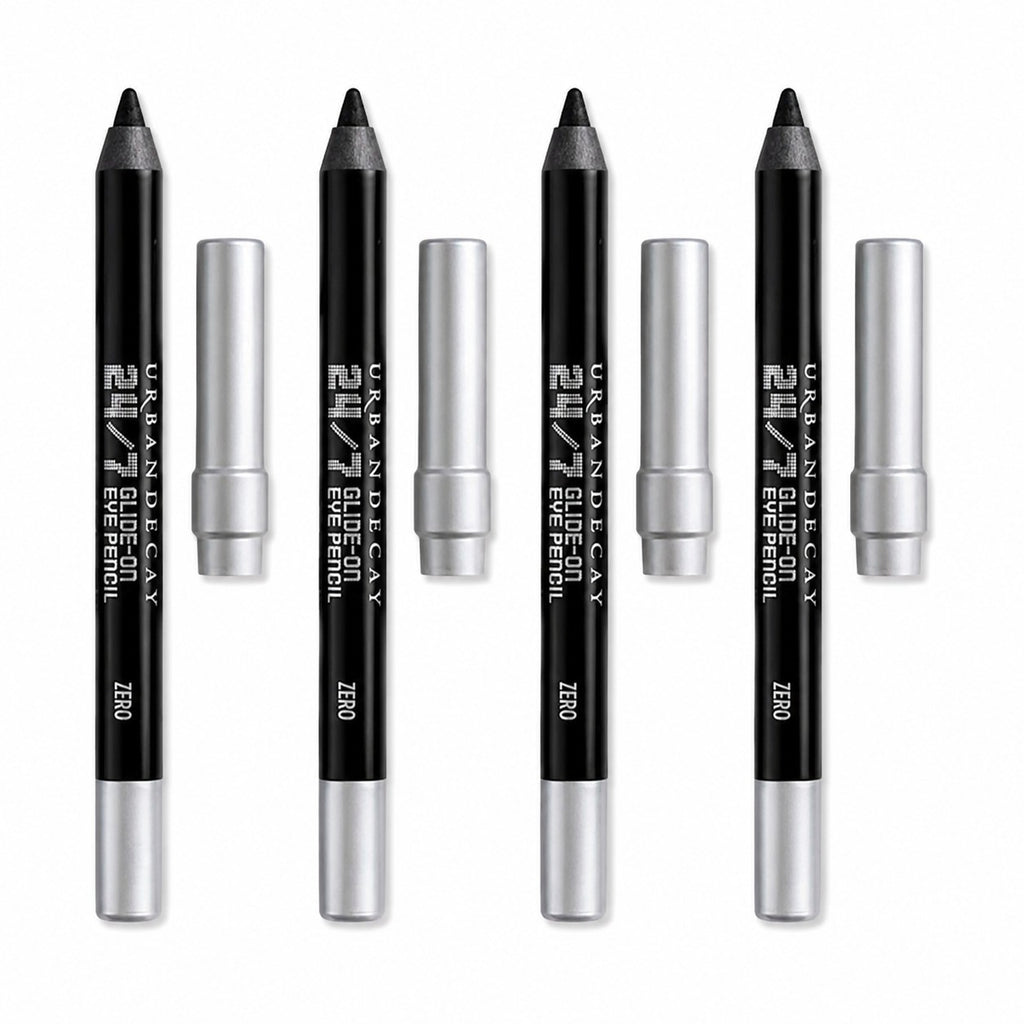 4 x Urban Decay 24/7 Glide-On Eye Pencil Bundle in Zero (Black) NEW -Trvl 0