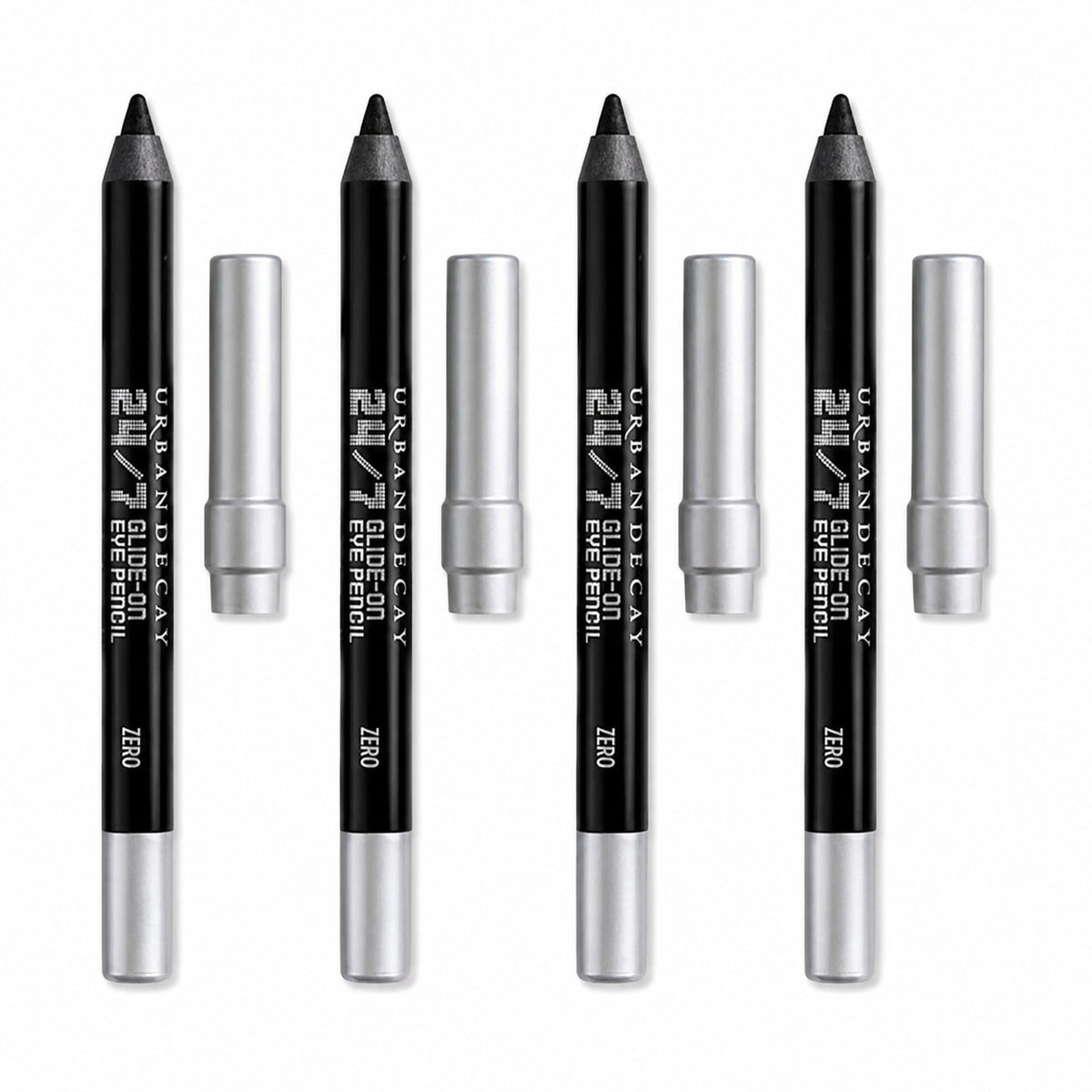 4 x Urban Decay 24/7 Glide-On Eye Pencil Bundle in Zero (Black) NEW -Trvl 0