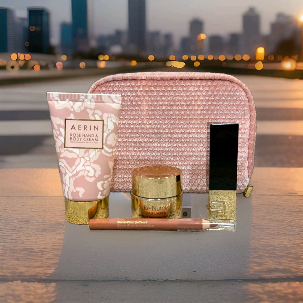 Estee Lauder Re-Nutriv AERIN Double Wear Pure Color Envy 5 Pc Gift Set New Creme0