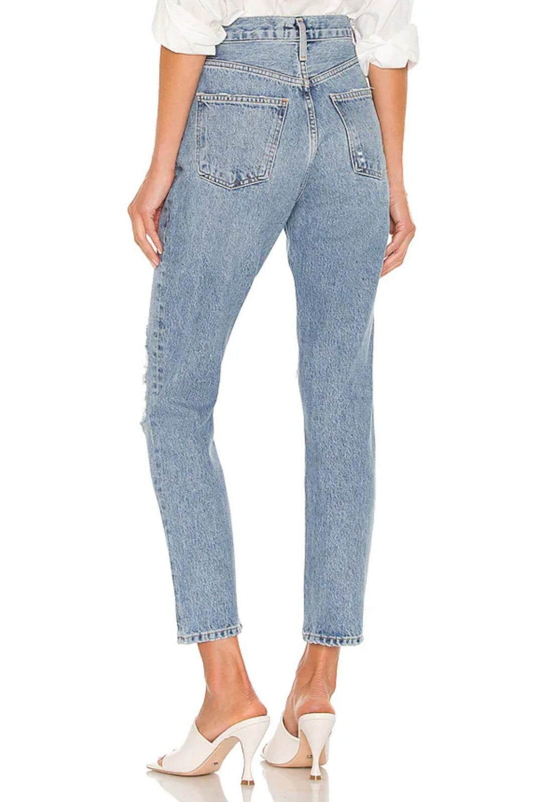 Nwt Agolde Fen High Rise Taper Jeans sz 27 in Wander Organic Denim Mom 2