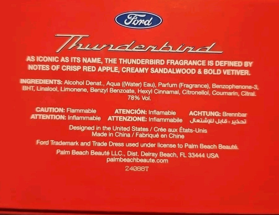 New Red Ford Thunderbird- Men's Car Eau De Toilette 3.4oz 100ml RARE Collectible7