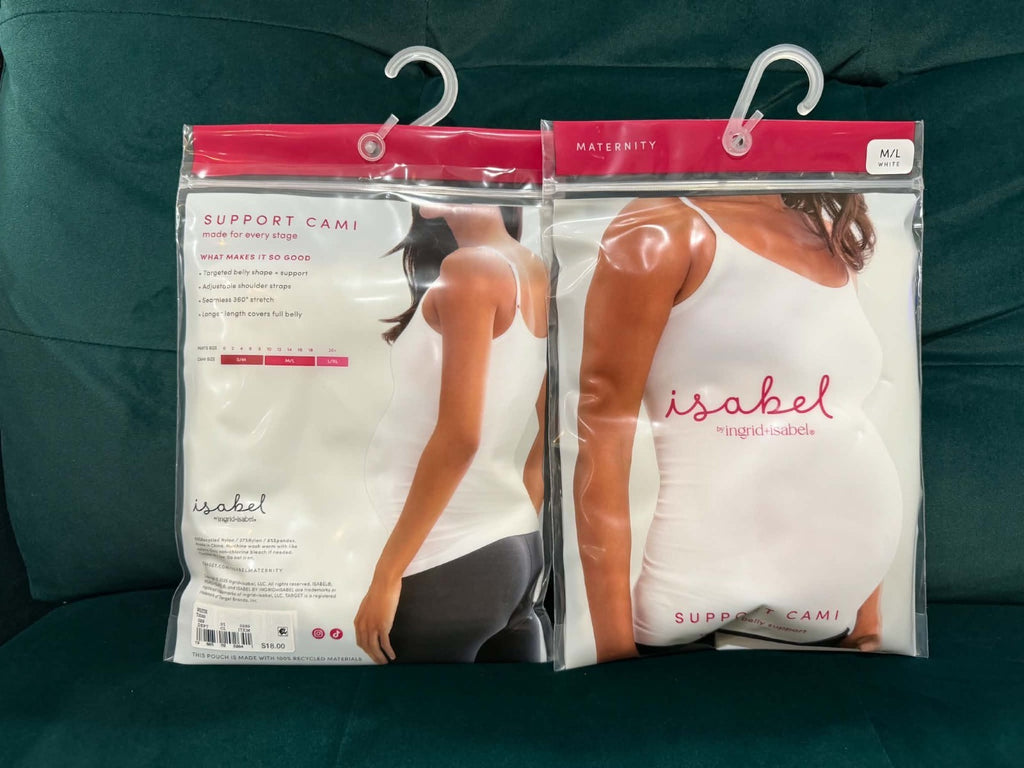 2 Isabel Maternity by Ingrid & Isabel Belly Support Seamless Camisole Med Lg Lot3