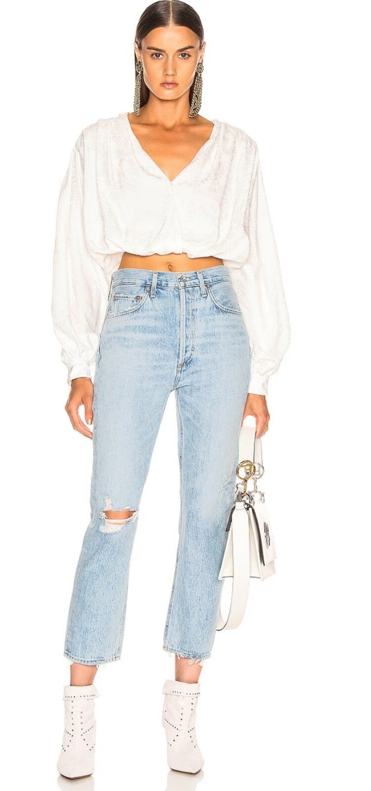 $ 198 AGOLDE Riley High Rise Straight Crop Jeans Size 24A056B-983 NWOT3