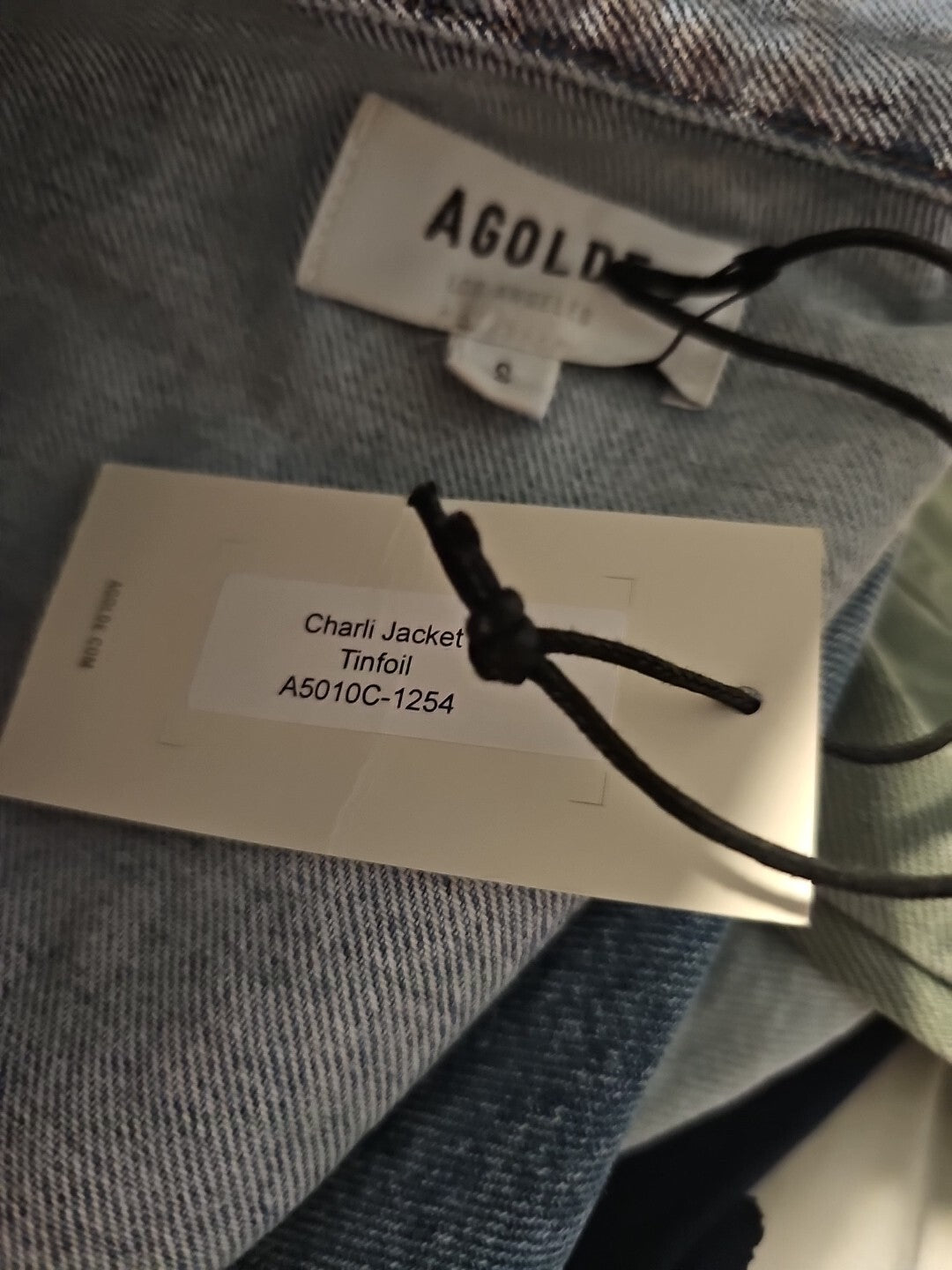 NEW AGOLDE CHARLI Oversized Denim Jacket JEAN Tinfoil Siver SIZE Sm Small5