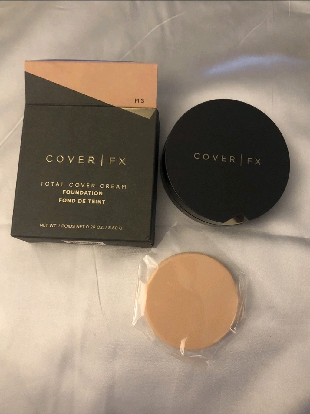 2 Cover FX Total Cover Cream Foundation Shade M3 + Sealed Sponge 8.5g NIB Lot 1