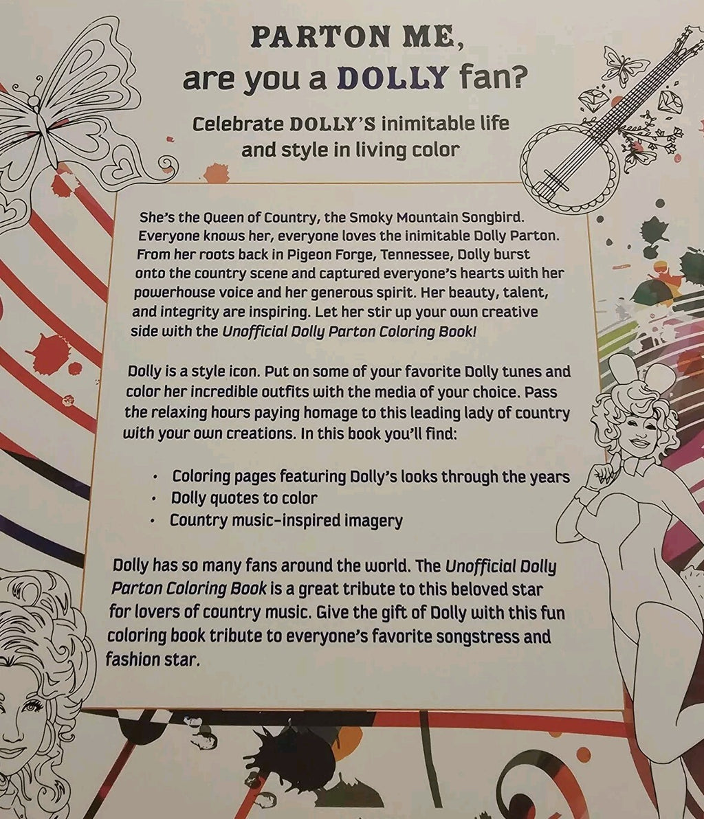 Unofficial Dolly Parton Coloring Book: Color Country Music's Leading Lady-NEW2