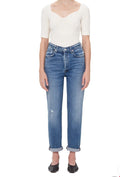 Citizens of Humanity Dylan Rolled Crop Jeans in Songbird Sz 27 COH Mom High Rise0