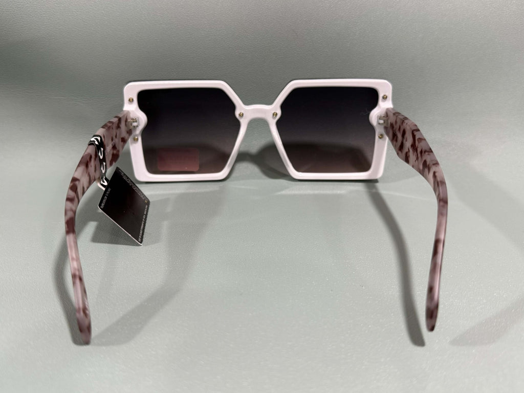 New Original TRUE RELIGION Square Sunglasses Mirrored White TR TR57233 NWT 90's1