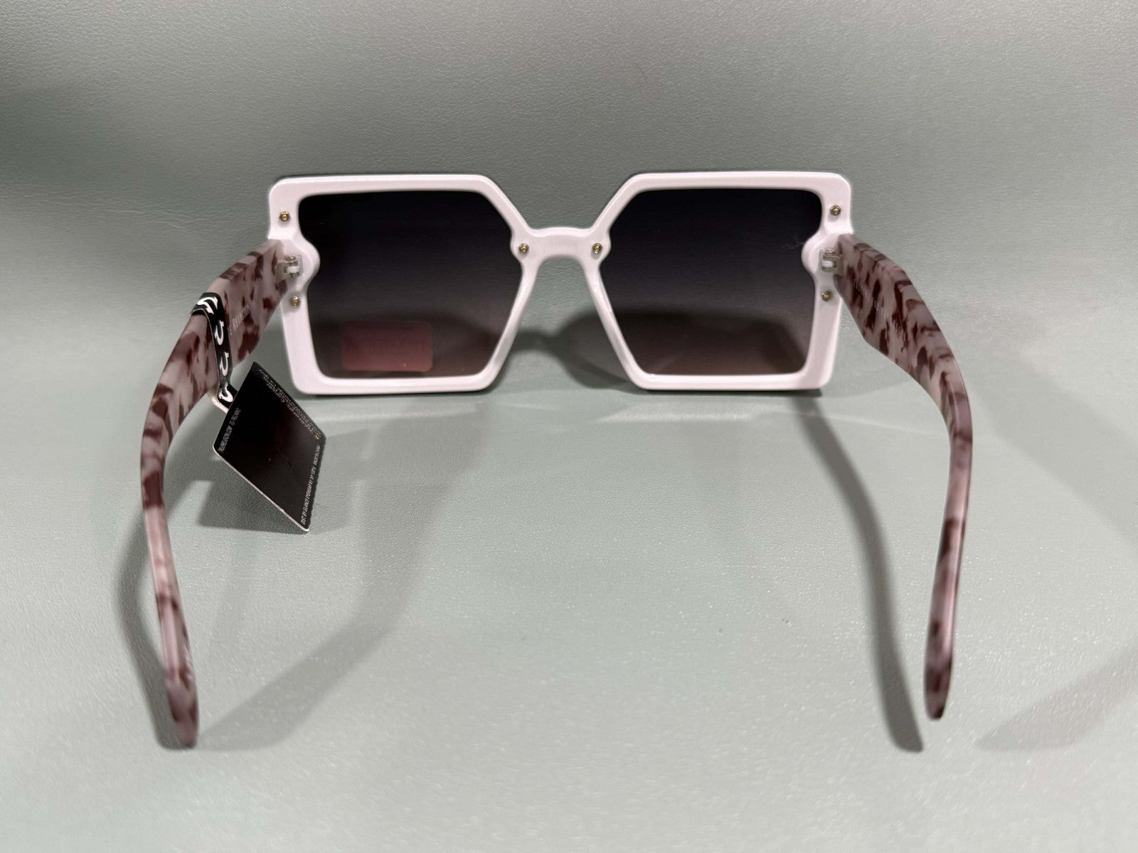 New Original TRUE RELIGION Square Sunglasses Mirrored White TR TR57233 NWT 90's1