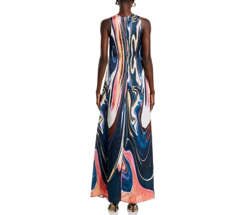 Derek Lam 10 Crosby Inaya Maxi Dress MSRP $650 NWT Marble Multi Size 184