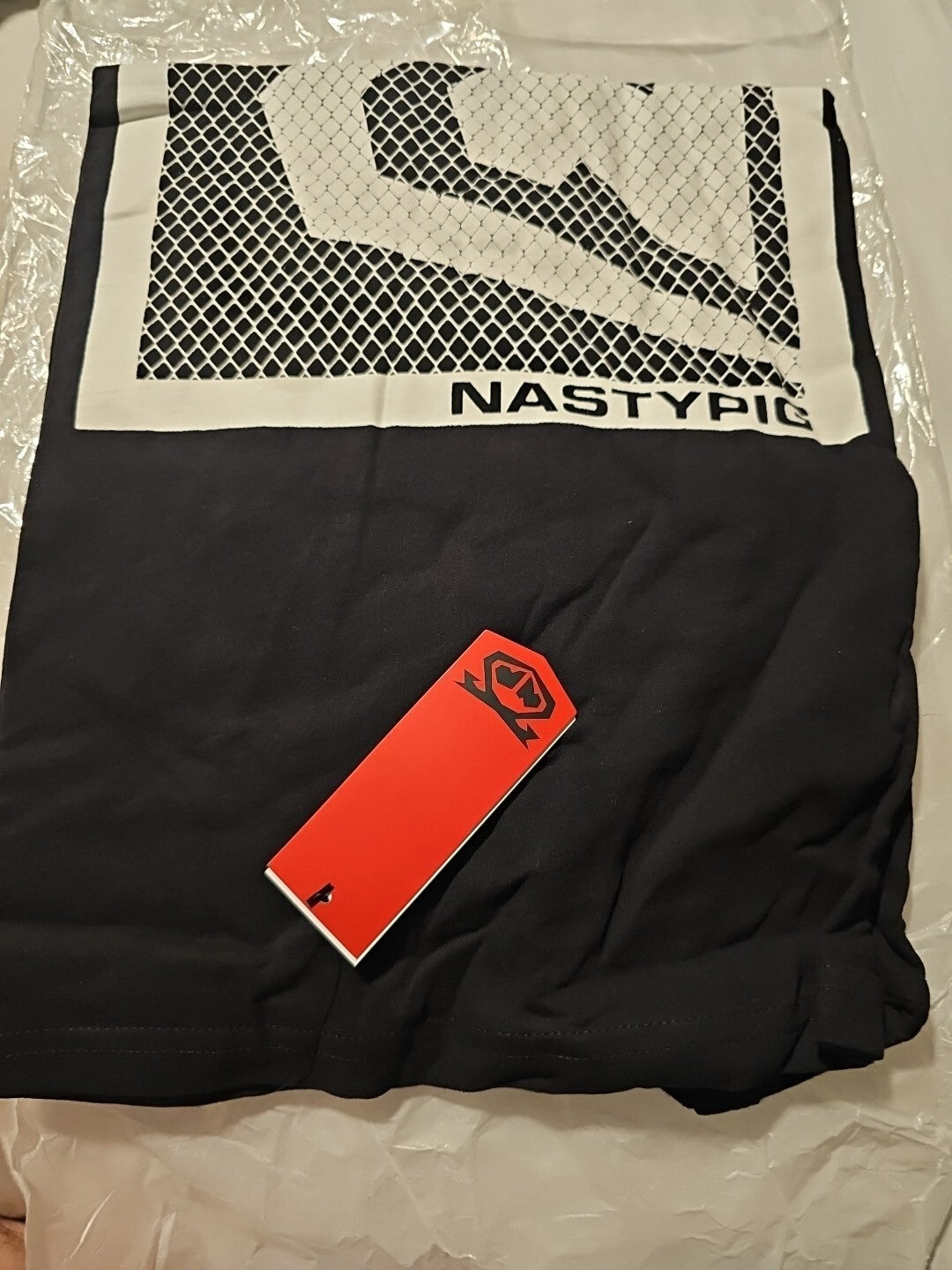 Gay Interest NASTY PIG Cage Half Logo Tee Top Sz XL Black BRAND NEW! 1