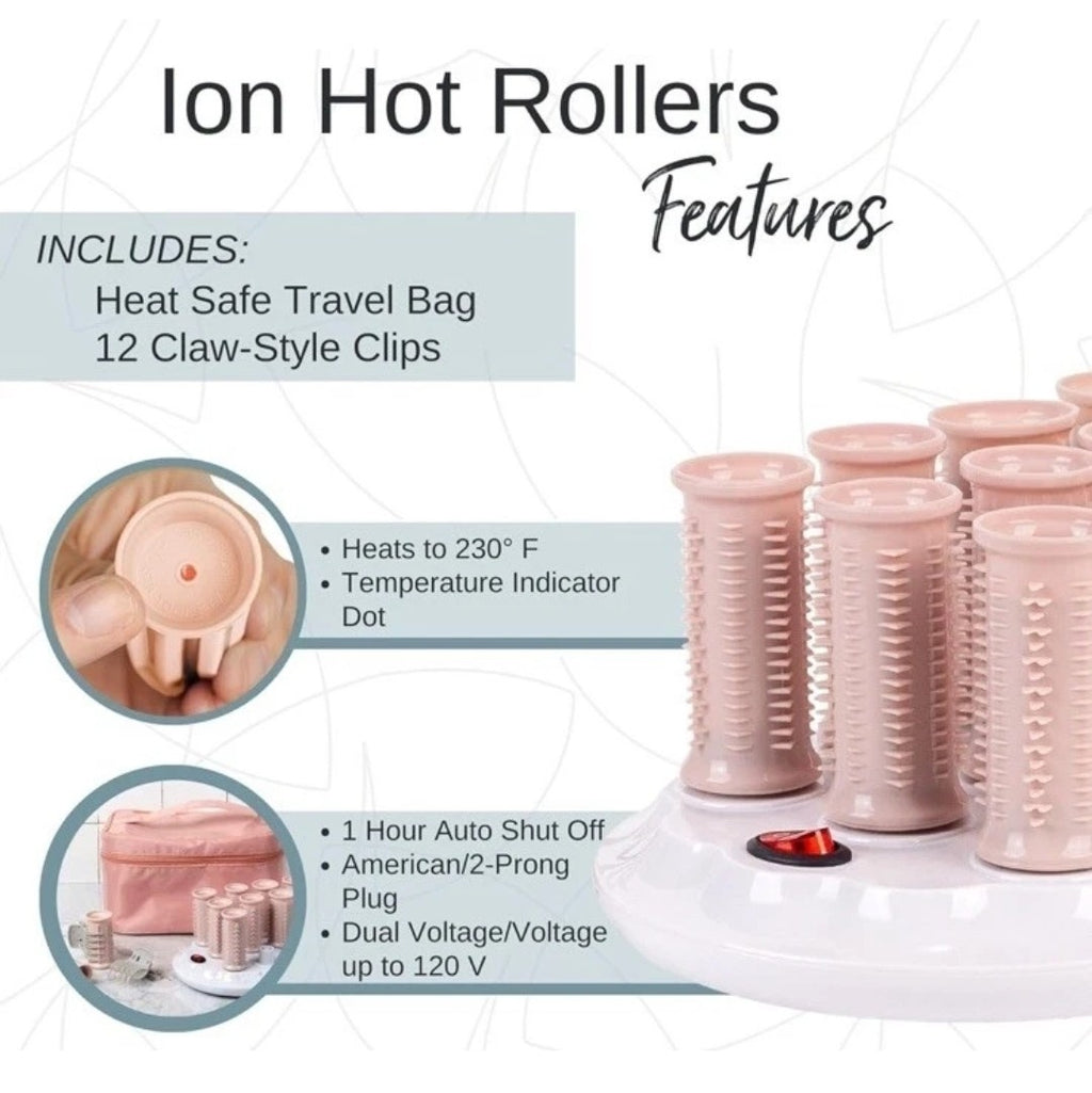 "Calista Ion Hot Roller 1” long  12pc Set Special Edition Bag1
