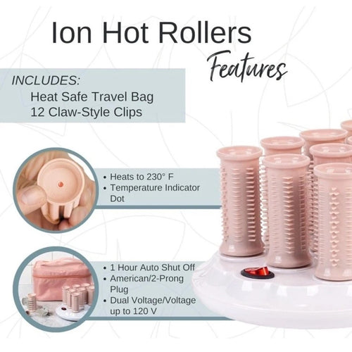 "Calista Ion Hot Roller 1” long  12pc Set Special Edition Bag1