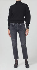 NWOT Citizens Of Humanity Emerson Mid Rise Relaxed Jeans Black Pepper Blk Sz. 270