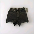 NWT Agolde Aritzia Dee Super High Rise Shorts In Tidal Size 26 Blk Cut Off 0