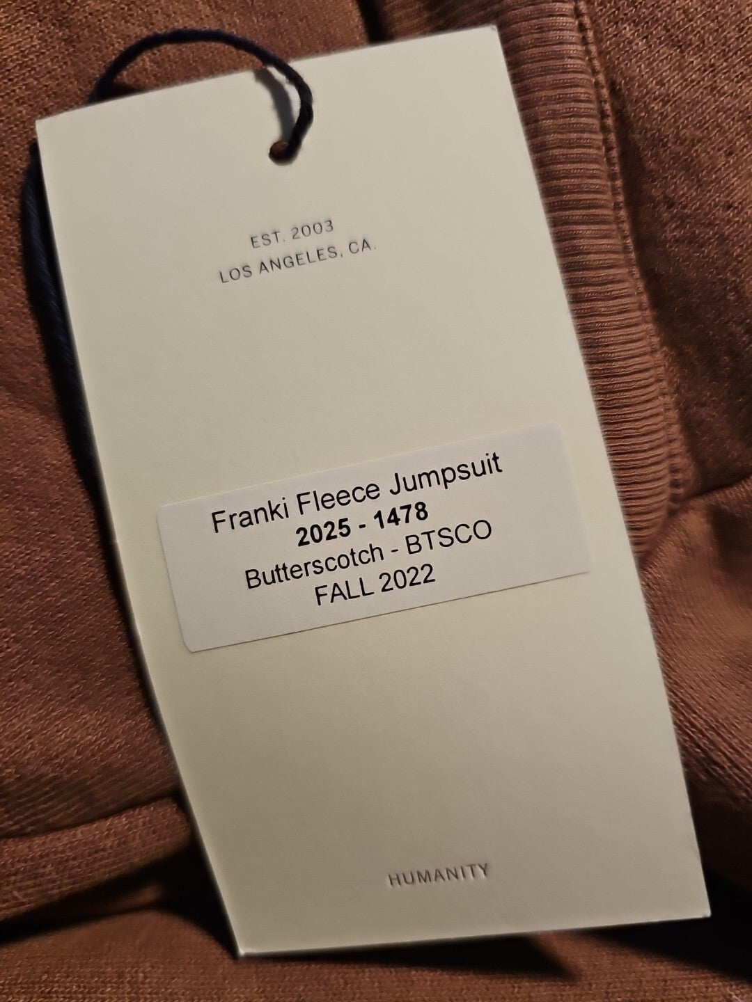 $348 Citizens of Humanity Retreat Franki Fleece Jumpsuit Sz Sm In Butterscotch 3