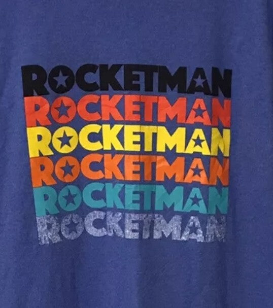 New Mens XLg Rocketman Ringer Tshirt 2019 Global Theatre Tour Elton John Movie1