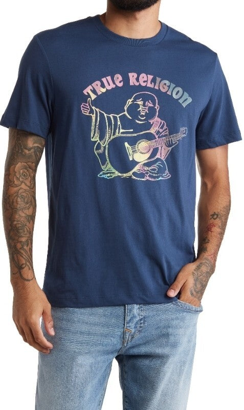 NWT Men’s True Religion Buddha Blue Short Sleeve T-Shirt Size XL0
