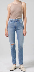 Citizens of Humanity Olivia High Rise Slim Jeans Sz 27 In Santorini COH Mom 0