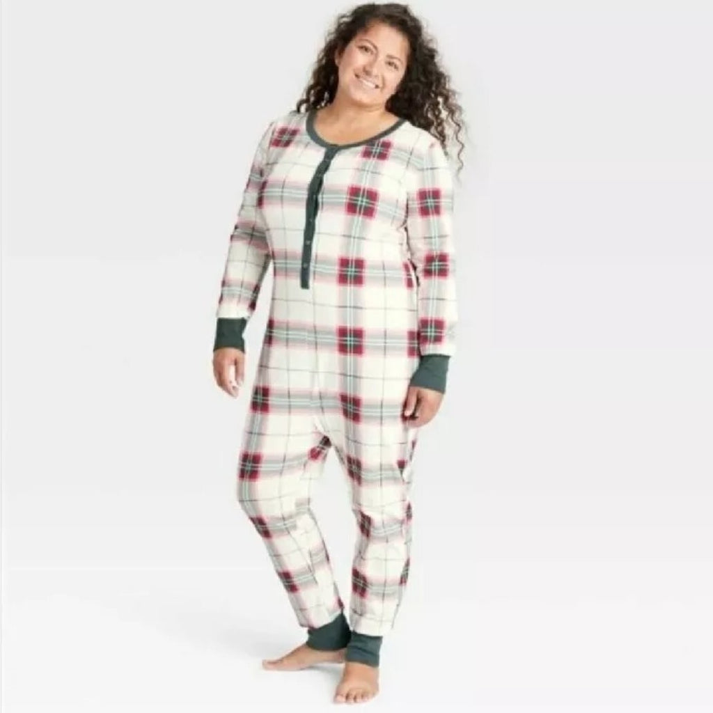NEW Women's Long Sleeve Union Suit One Piece Pajamas - Hearth & Hand Magnolia, S0