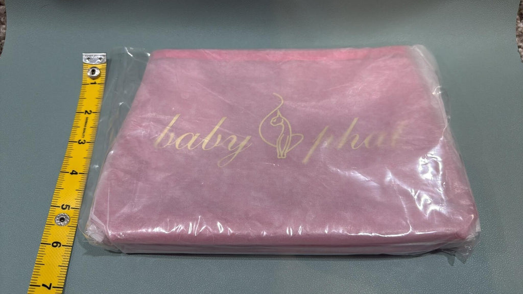 Y2k Baby Phat Pink Makeup Small Zip Bag Gold Cat  Logo Zipper- Glam Bling ️ 4
