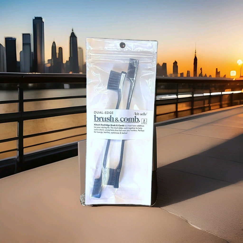 Kitsch Dual Edge Brush & Comb 2pc Set In Black New In Package0