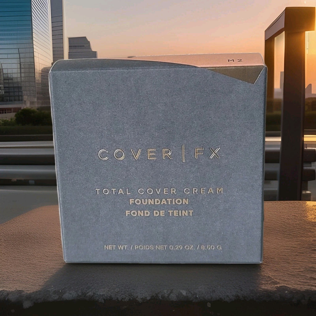 COVER FX Total Cover Cream Foundation Shade M2 With Sponge Ships Free2