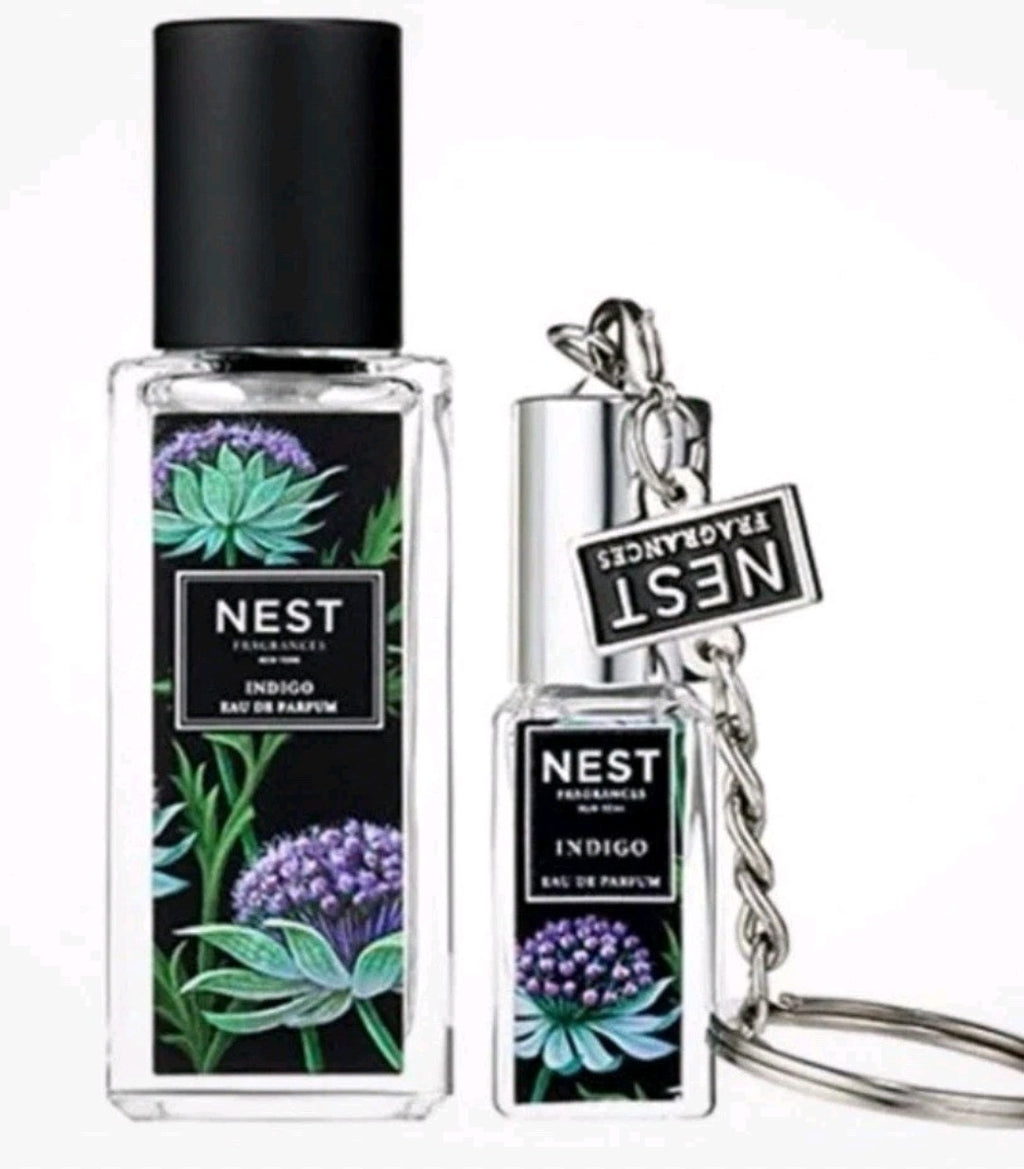 NEST Fragrances Indigo Perfume On-The-Go Set EDP & Rollerball Keychain ~ NIB1