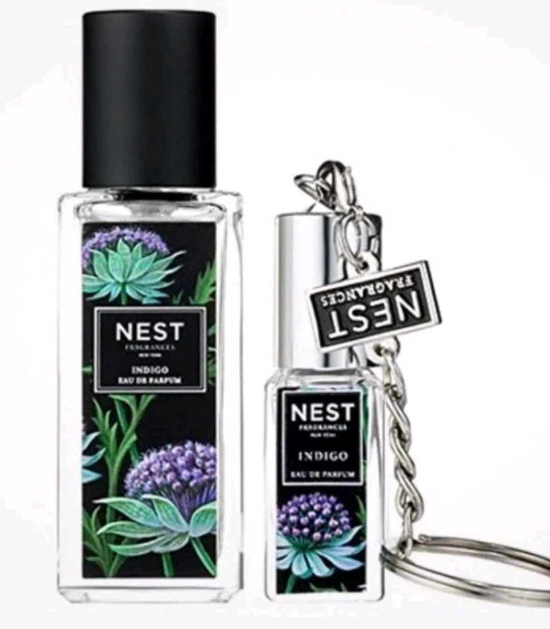 NEST Fragrances Indigo Perfume On-The-Go Set EDP & Rollerball Keychain ~ NIB1