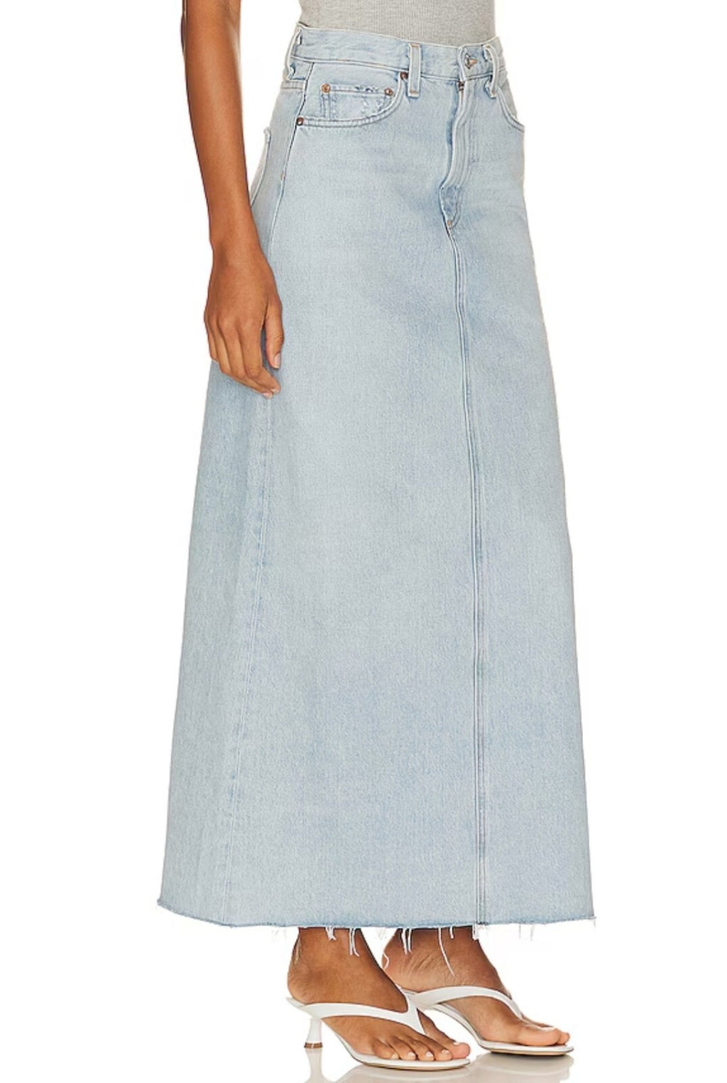 NWOT AGOLDE Hilla Denim Maxi Skirt Jeans A9111-1141 SZ 27 Long Denim 1