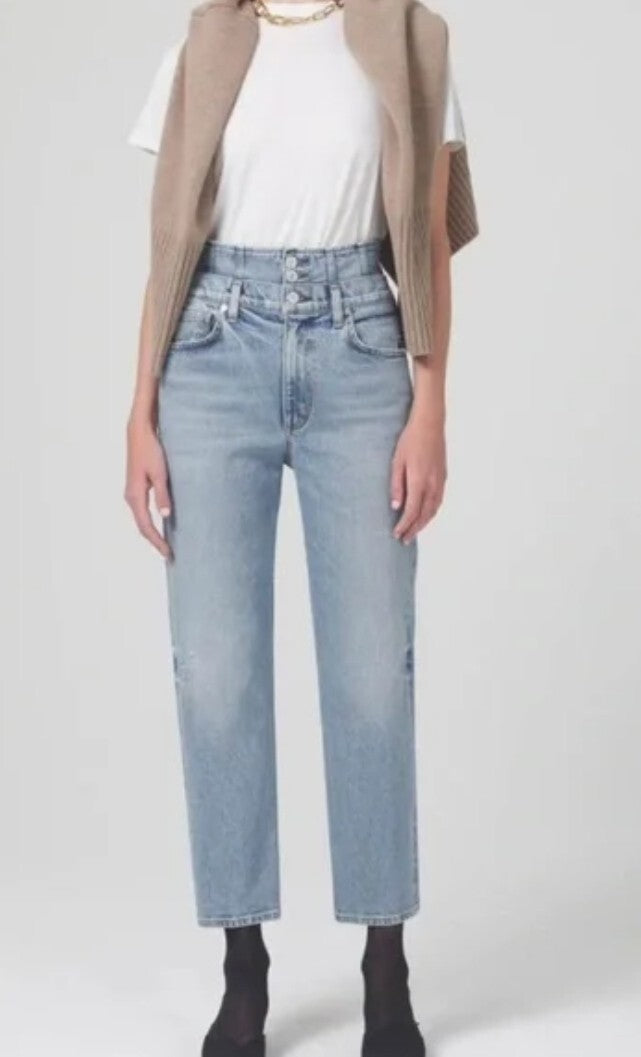 NWT Citizens of Humanity Sidney Corset Straight Leg Jeans Sz 27 In Gala COH High0