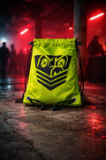 Fort Troff Drawstring Backpack Green X Logo Gym Travel Sport Bag FT Blast0