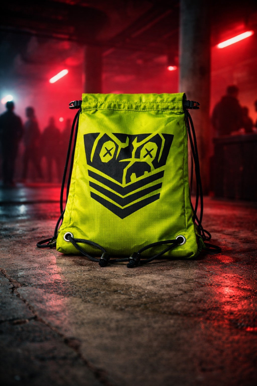 Fort Troff Drawstring Backpack Green X Logo Gym Travel Sport Bag FT Blast0