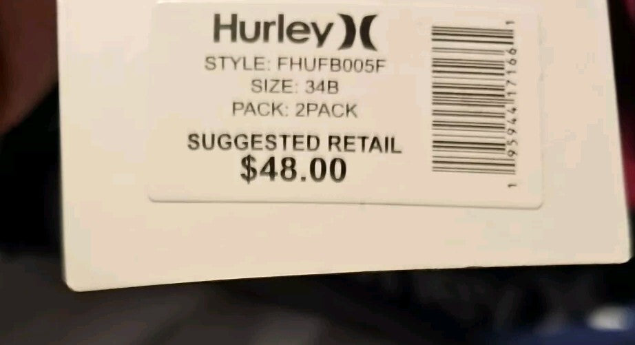 New ️ Hurley 34 B Bra Lot of 2 Laser Wings Hawaiian Bloom Navy & Baby Blue 34B3