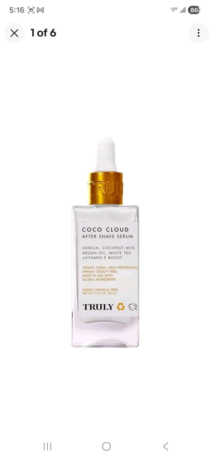 *1-Bottle* Truly Beauty Coco Cloud After Shave Serum 3.1 Oz1