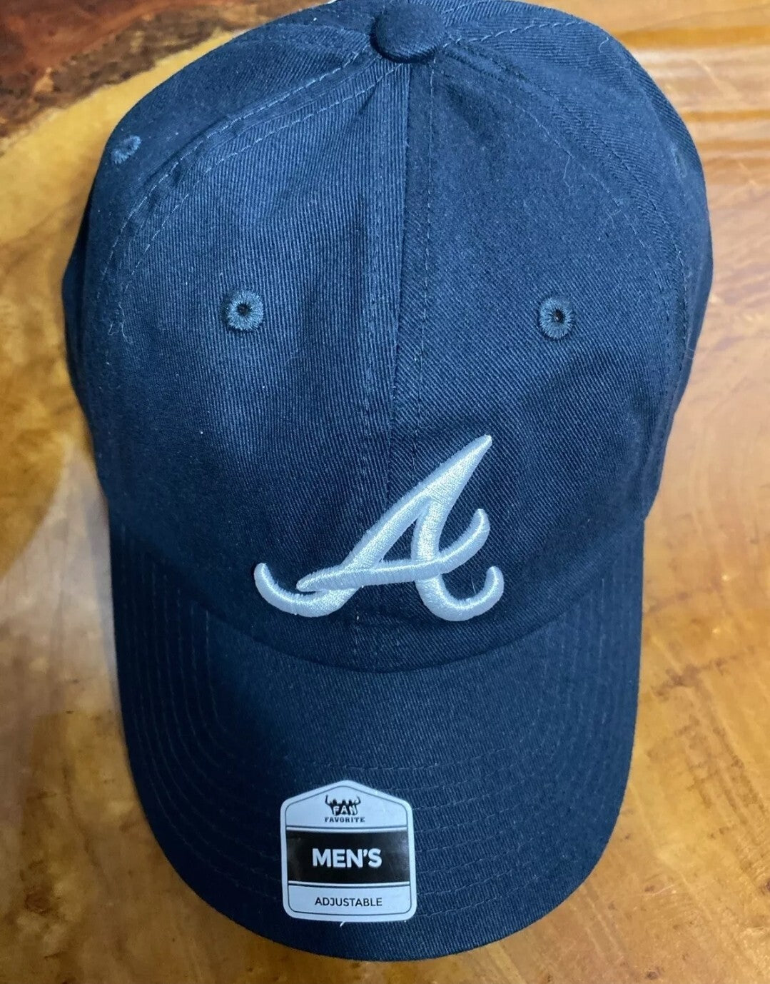 Genuine Merchandise Men's ATL Braves Stitch Logo Adjustable Baseball Cap (Navy)2