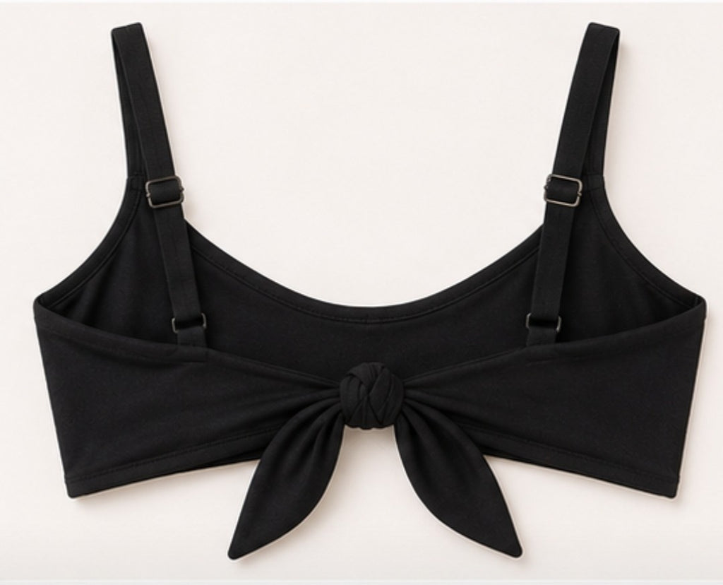 Aerie American Eagle Black Wide Strap Scoop Neck Bikini Swim Top M NWT Padded1