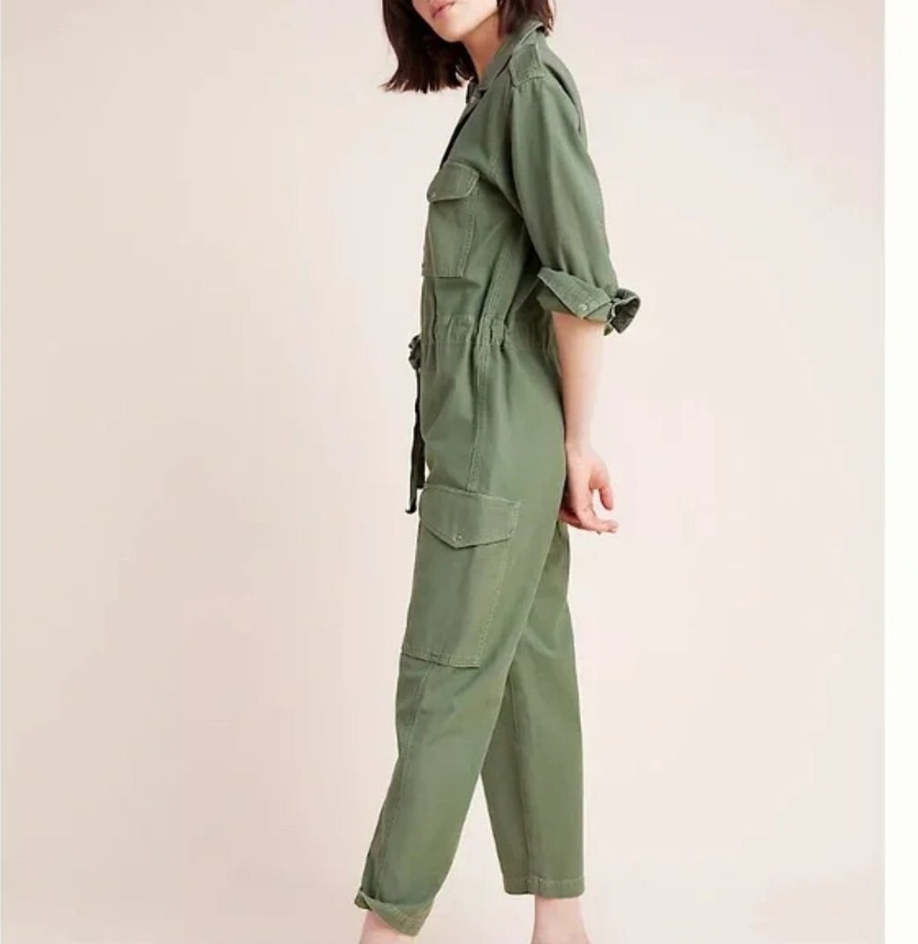 NWOT Citizens of Humanity Nova Utility Twill Union Jumpsuit Laurel Green Size Sm1