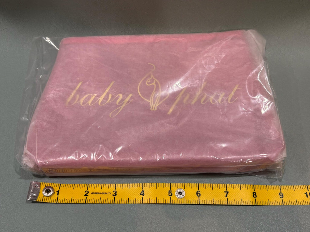 Y2k Baby Phat Pink Makeup Small Zip Bag Gold Cat  Logo Zipper- Glam Bling ️ 3